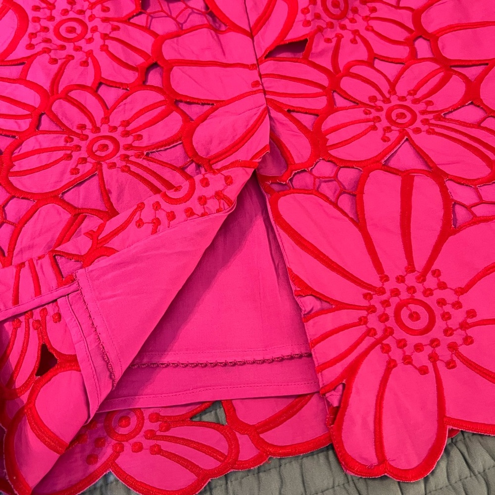 Maeve Hot Pink Floral Lace Pencil Skirt - Picture 11 of 14